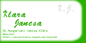 klara jancsa business card