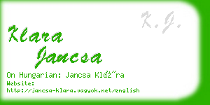 klara jancsa business card